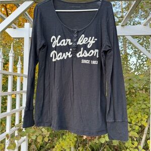Harley-Davidson Suspension Scoop Neck Long Sleeve Top
